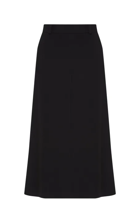 Černá midi trapezová sukně