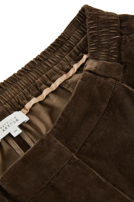 Volné hnědé manšestrové kalhoty