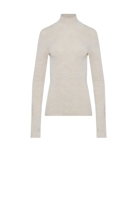 Bežový polo rolák z merino vlny