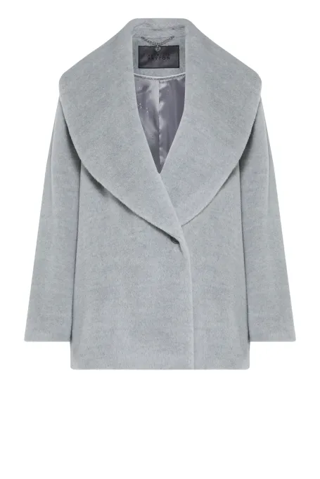 Šedá bunda z baby suri alpaky