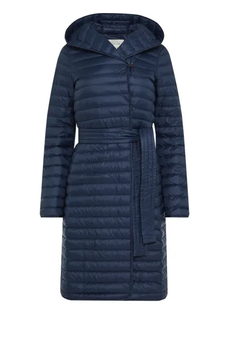 Lehká granátová péřová bunda s kapucí Mila