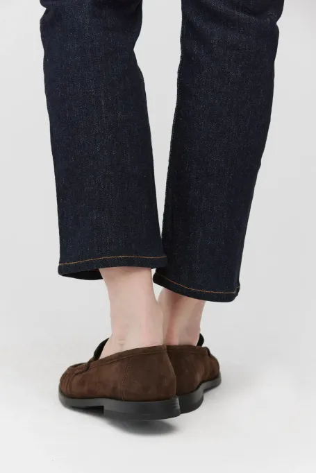 Hnědé mokasíny z nubukové kůže