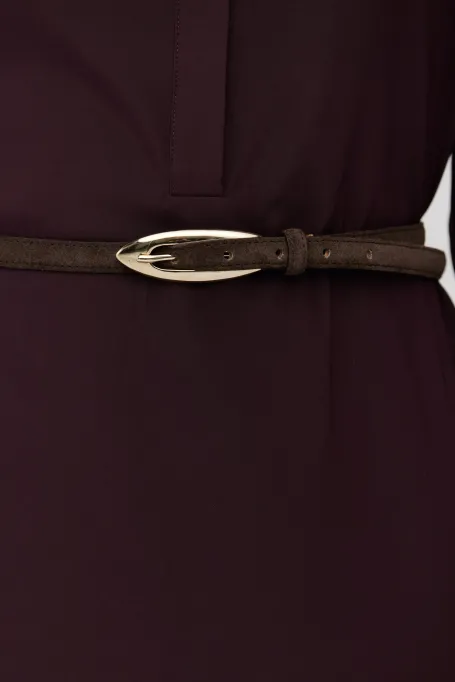 Hnědý pásek z přírodní kůže