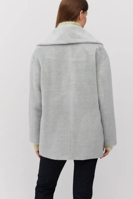 Šedá bunda z baby suri alpaky