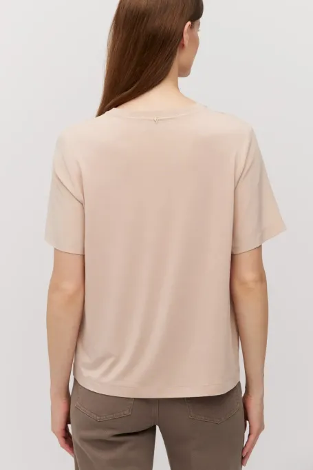 Jedwabná blůza v pudrově růžové barvě Brigitte