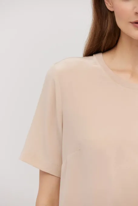 Jedwabná blůza v pudrově růžové barvě Brigitte