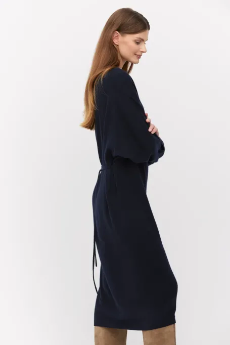 Granátová polo šaty s kašmírem a merino vlnou