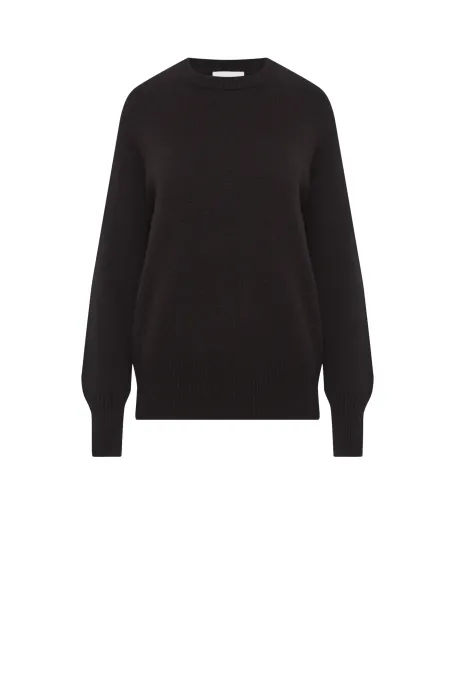 Hnědý svetr z kašmíru a merino vlny