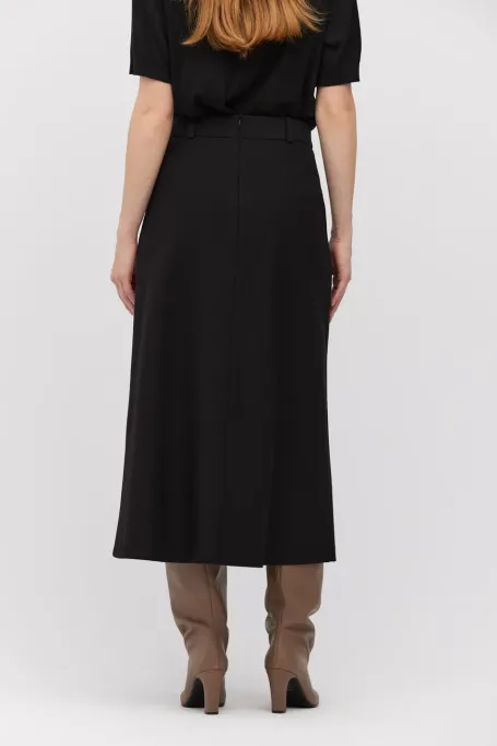 Černá midi trapezová sukně