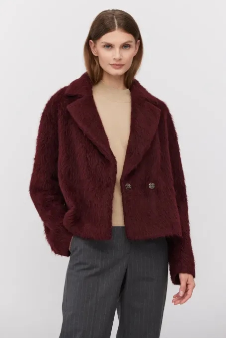 Třešňová bunda s alpakou a jehněčí vlnou