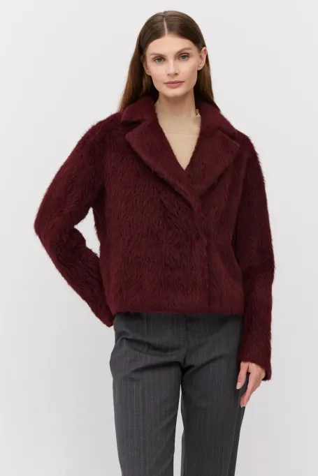 Třešňová bunda s alpakou a jehněčí vlnou