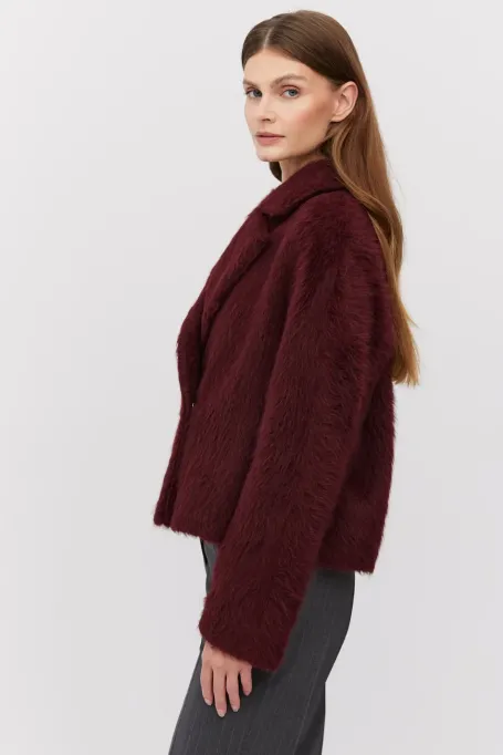 Třešňová bunda s alpakou a jehněčí vlnou