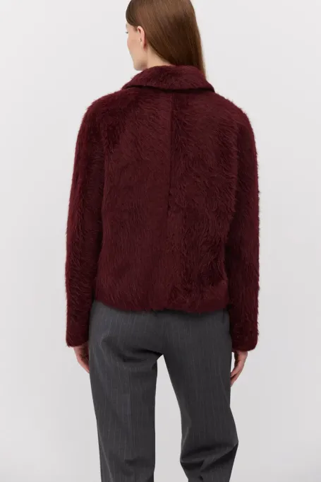 Třešňová bunda s alpakou a jehněčí vlnou