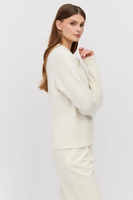 Krémový svetr s alpaku vlnou