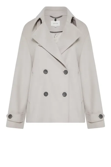 Bežová dvouřadá bunda z vlny