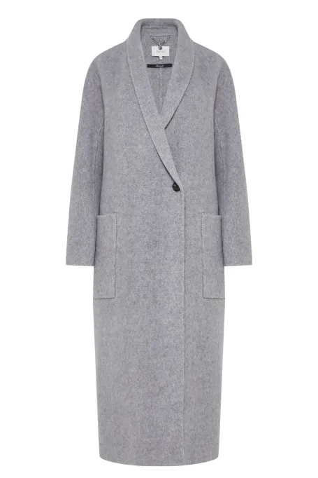 Šedý kabát s příměsí alpakového vlákna doubleface
