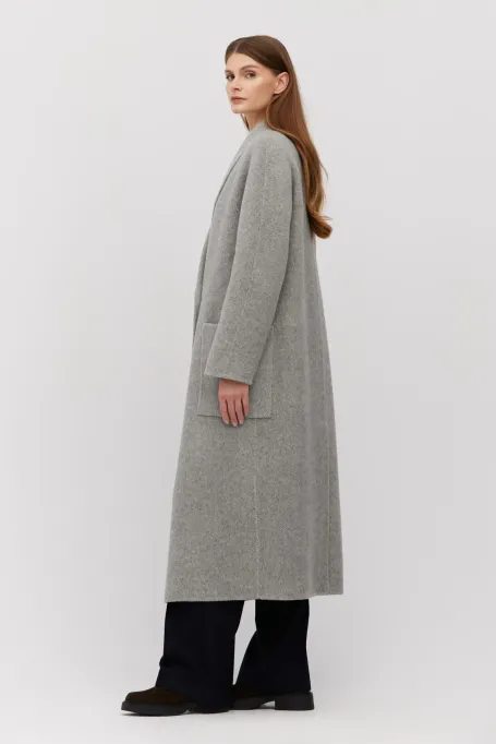 Šedý kabát s příměsí alpakového vlákna doubleface