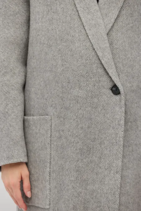 Šedý kabát s příměsí alpakového vlákna doubleface