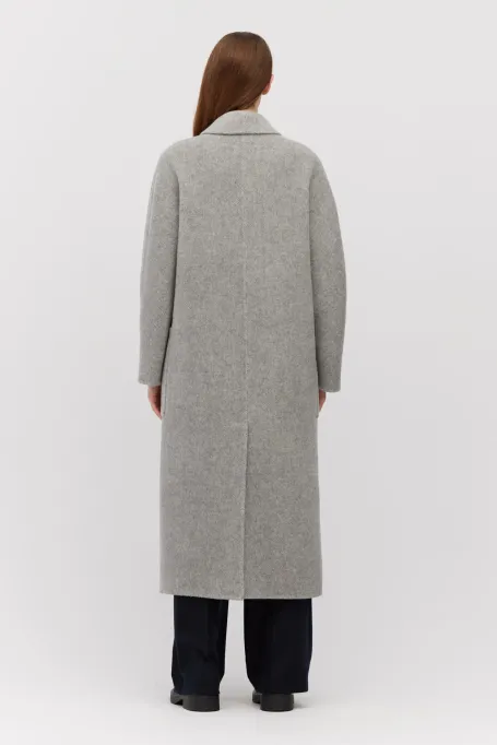 Šedý kabát s příměsí alpakového vlákna doubleface