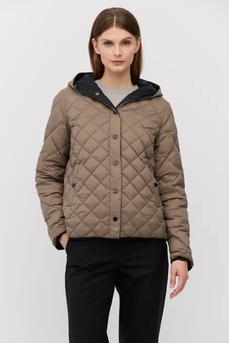 Dvoustranná péřová bunda s kapucí