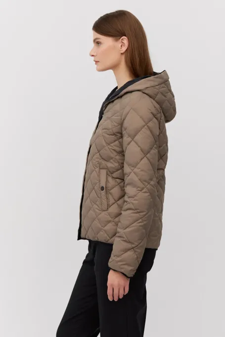 Dvoustranná péřová bunda s kapucí