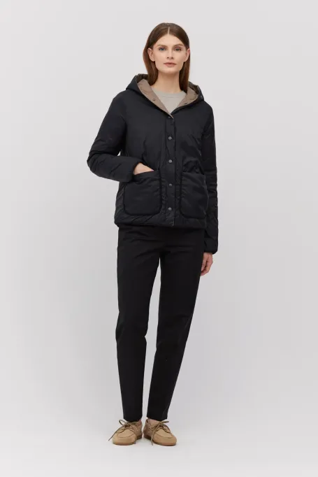 Dvoustranná péřová bunda s kapucí