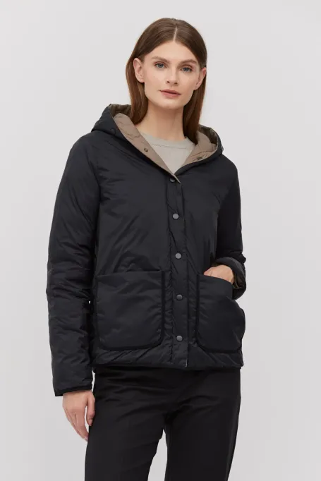 Dvoustranná péřová bunda s kapucí