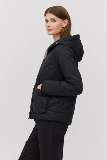 Dvoustranná péřová bunda s kapucí