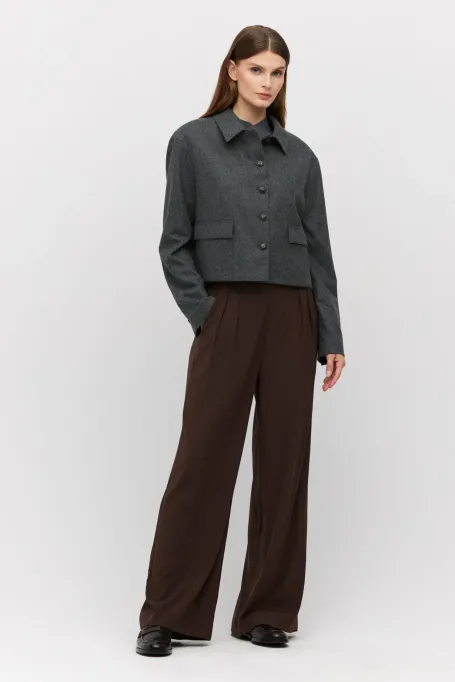 Šedý boxovací blejzr s kašmírem