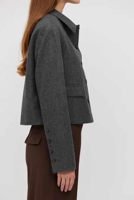 Šedý boxovací blejzr s kašmírem