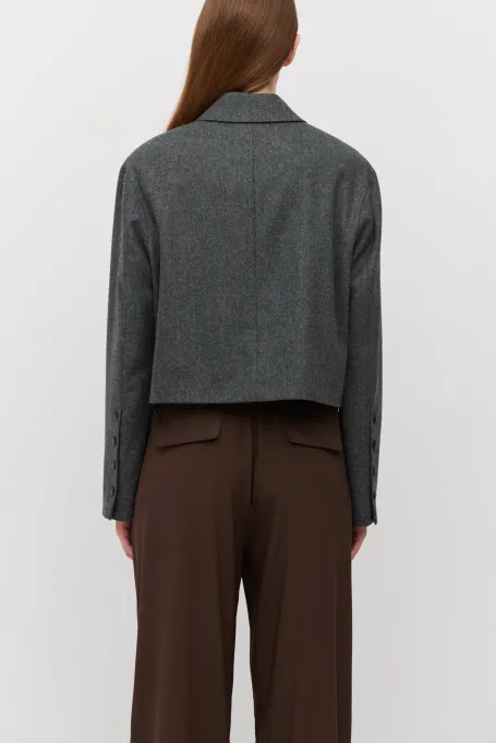 Šedý boxovací blejzr s kašmírem