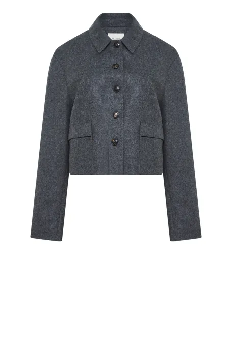 Šedý boxovací blejzr s kašmírem