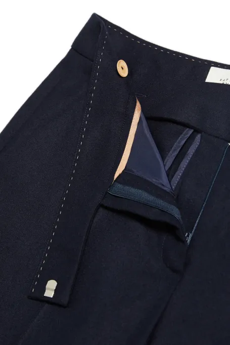 Granátové kalhoty k obleku z kašmíru