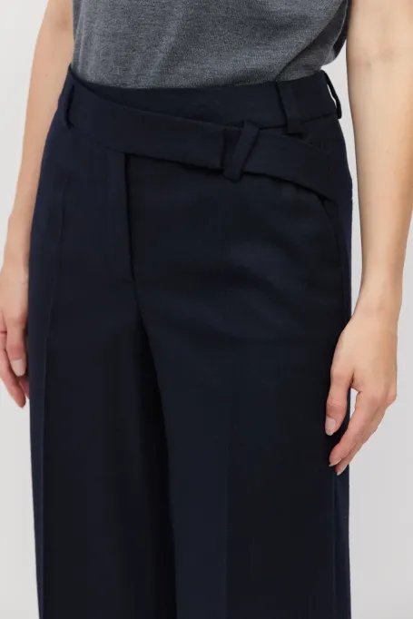 Granátové kalhoty k obleku z kašmíru