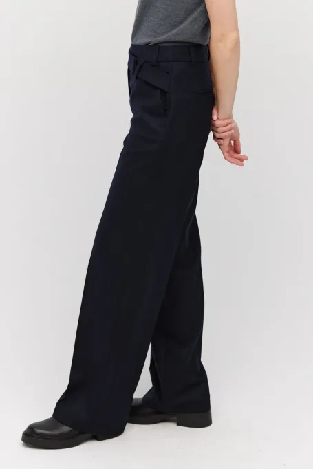 Granátové kalhoty k obleku z kašmíru