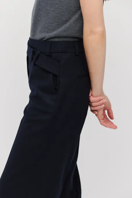 Granátové kalhoty k obleku z kašmíru