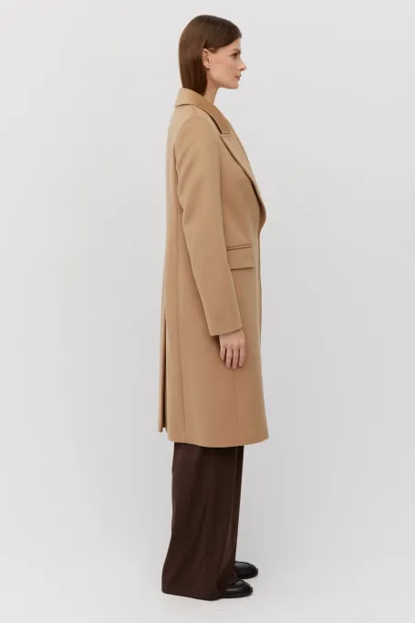 Kamelový vlněný plášť diplomatka