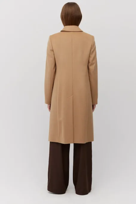 Kamelový vlněný plášť diplomatka