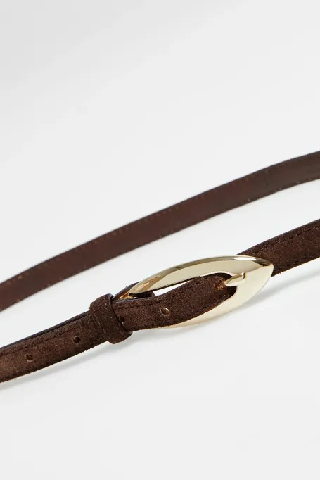 Hnědý pásek z přírodní kůže