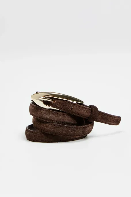 Hnědý pásek z přírodní kůže