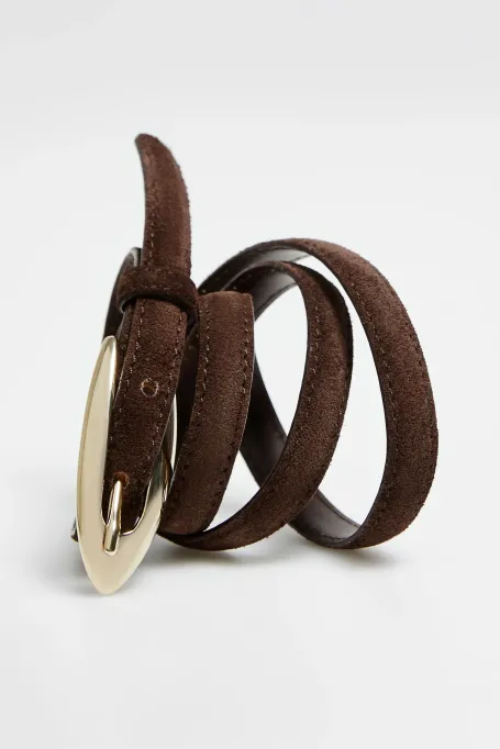 Hnědý pásek z přírodní kůže