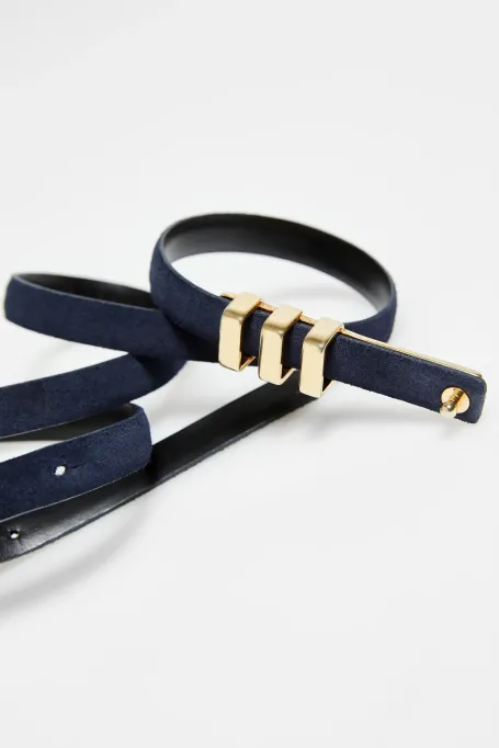 Granátový pásek z nubukové kůže