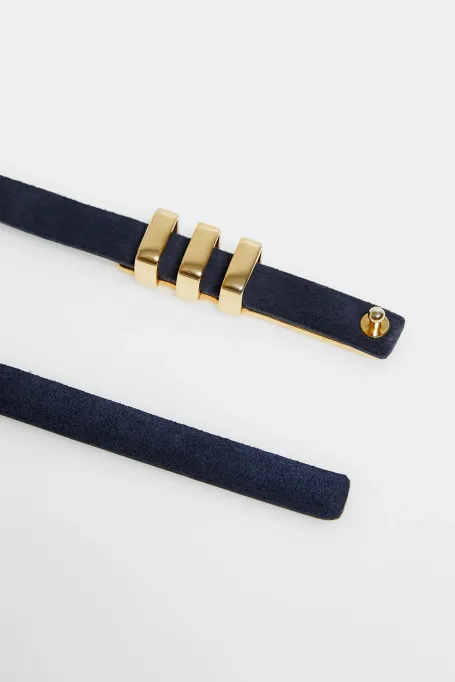 Granátový pásek z nubukové kůže