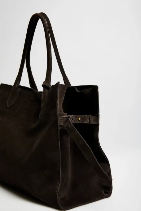 Velká taška z nubukové kůže
