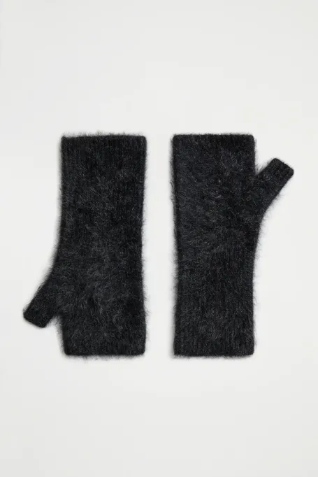 Šedé rukavice z kašmíru