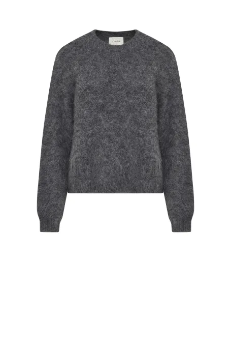 Šedý svetr s alpakovou vlnou