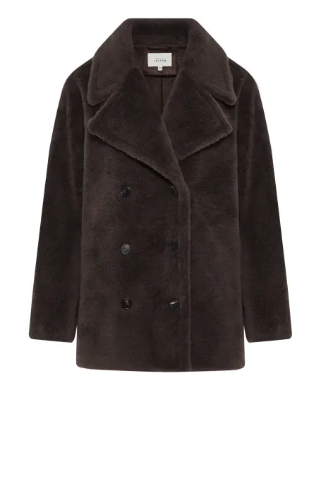 Hnědá bunda z teddy bear vlny