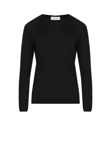 Černý top z merino vlny