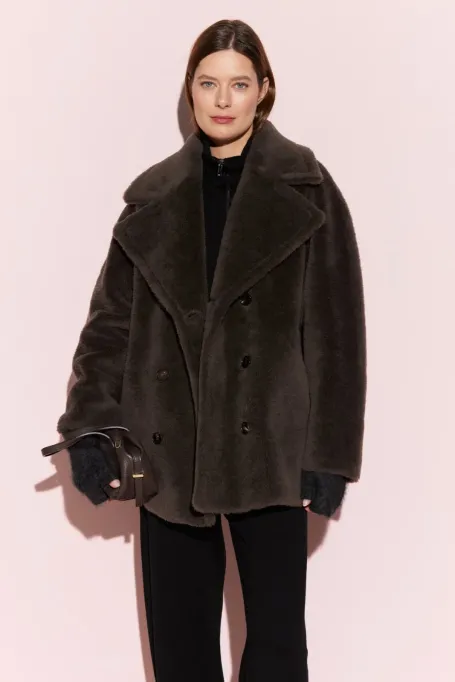 Hnědá bunda z teddy bear vlny