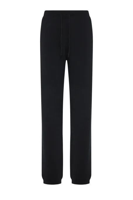 Černé pletené kalhoty z merinovlny